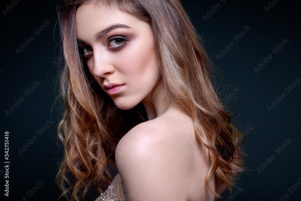 Portrait of a girl with evening make-up Portrait of a girl with evening make-up