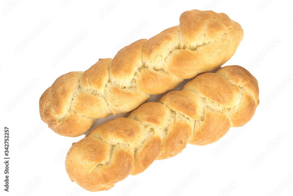 Homemade Challah isolated on the white background