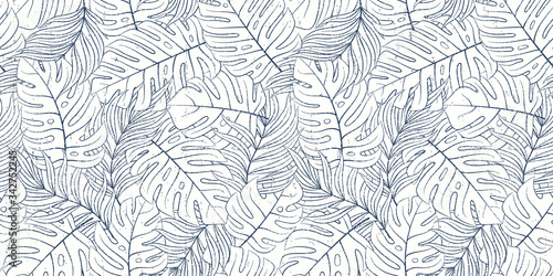 Tropical seamless natural pattern of exotic leaves.