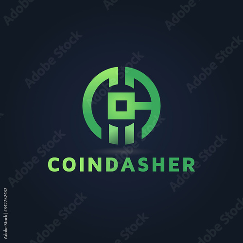 Crypto bit coin vector logo design inspiration