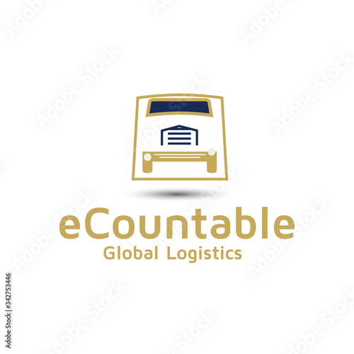 Tracking logistics logo design idea