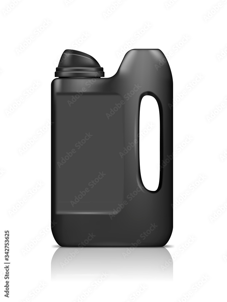 Realistic Black Jerry Can Mockup isolated on white background