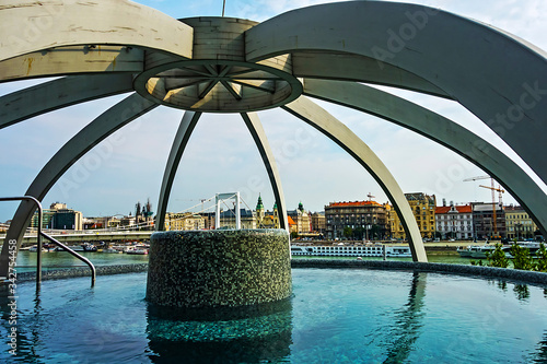 Photography Rudas Rooftop thermal pool Medicinal Thermal Baths, hot tub spa by swimming pool