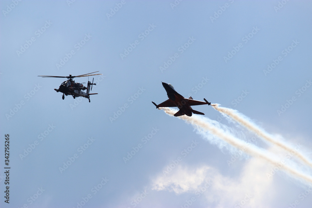 Military helicopter during the flight
Military helicopter during the flight