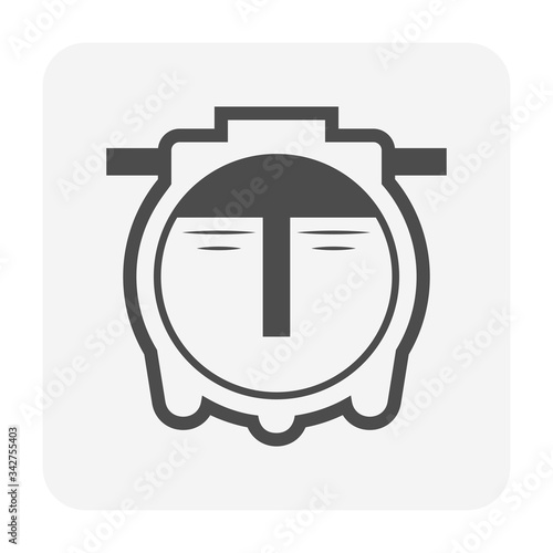 Septic tank vector icon. That sanitation equipment part of drainage system for installation or construction in underground for sewage or wastewater treatment by bacteria for home toilet and bathroom.