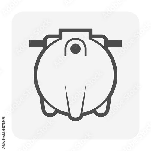 Septic tank vector icon. That sanitation equipment part of drainage system for installation or construction in underground for sewage or wastewater treatment by bacteria for home toilet and bathroom.