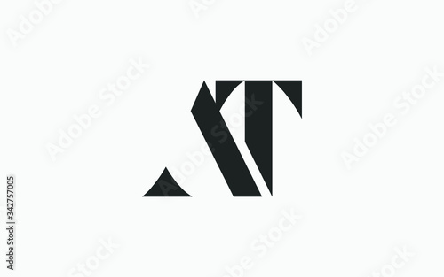 AT or TA and A, T Uppercase Letter Initial Logo Design, Vector Template photo