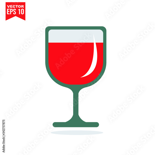 glass drinnking coctail Icon template black color editable. Umbrella Icon symbol Flat vector illustration for graphic and web design.