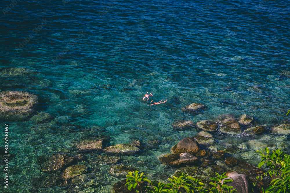 Couple snorkeling on Koh Tao - Thailand March 2020