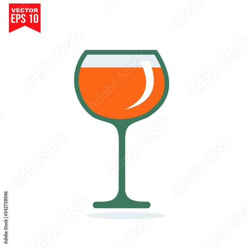 glass drinnking coctail Icon template black color editable. Umbrella Icon symbol Flat vector illustration for graphic and web design.
