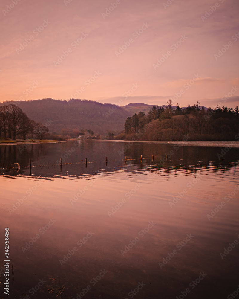 The morning colours over Derwent Water, Friar's Crag, Lake District