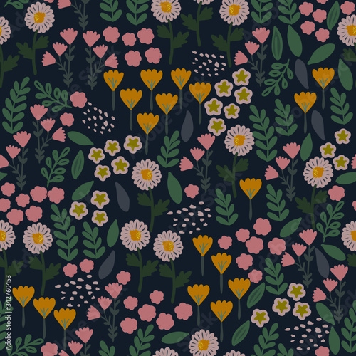 Seamless pattern of a Secret Garden.
