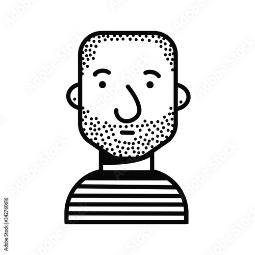 young man shaved head avatar character icon
