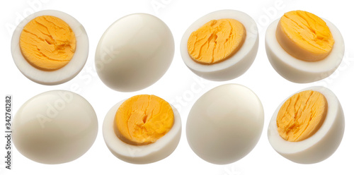Bilde på lerret Hard boiled chicken eggs isolated on white background