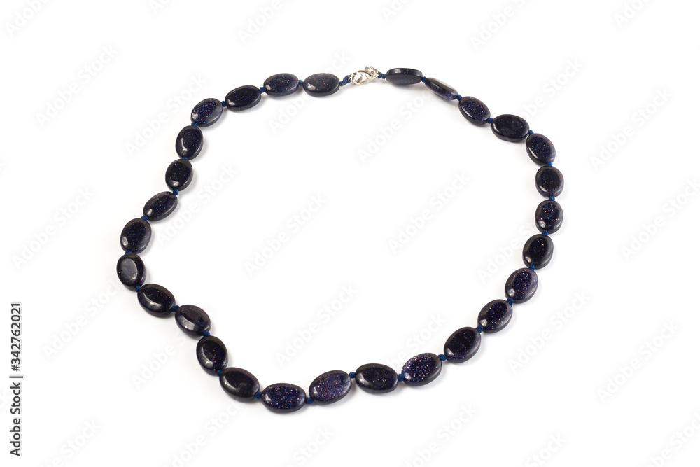 natural aventurine beads on a white background isolate natural aventurine beads on a white background isolate