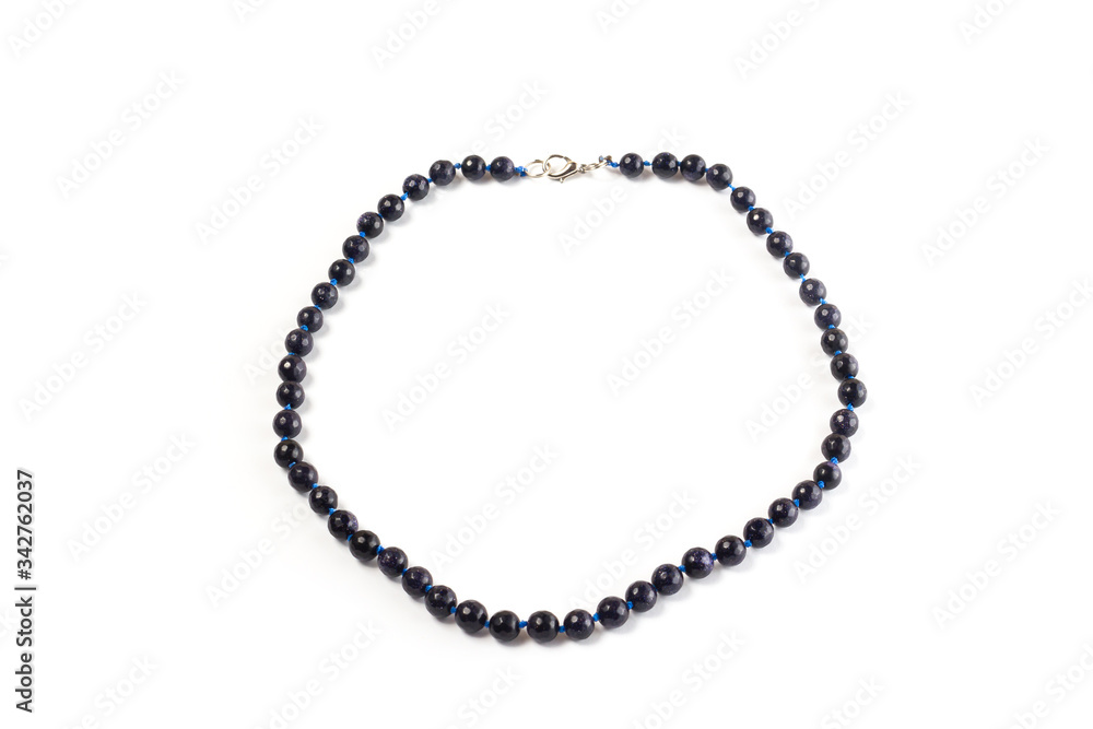 natural aventurine beads on a white background isolate natural aventurine beads on a white background isolate
