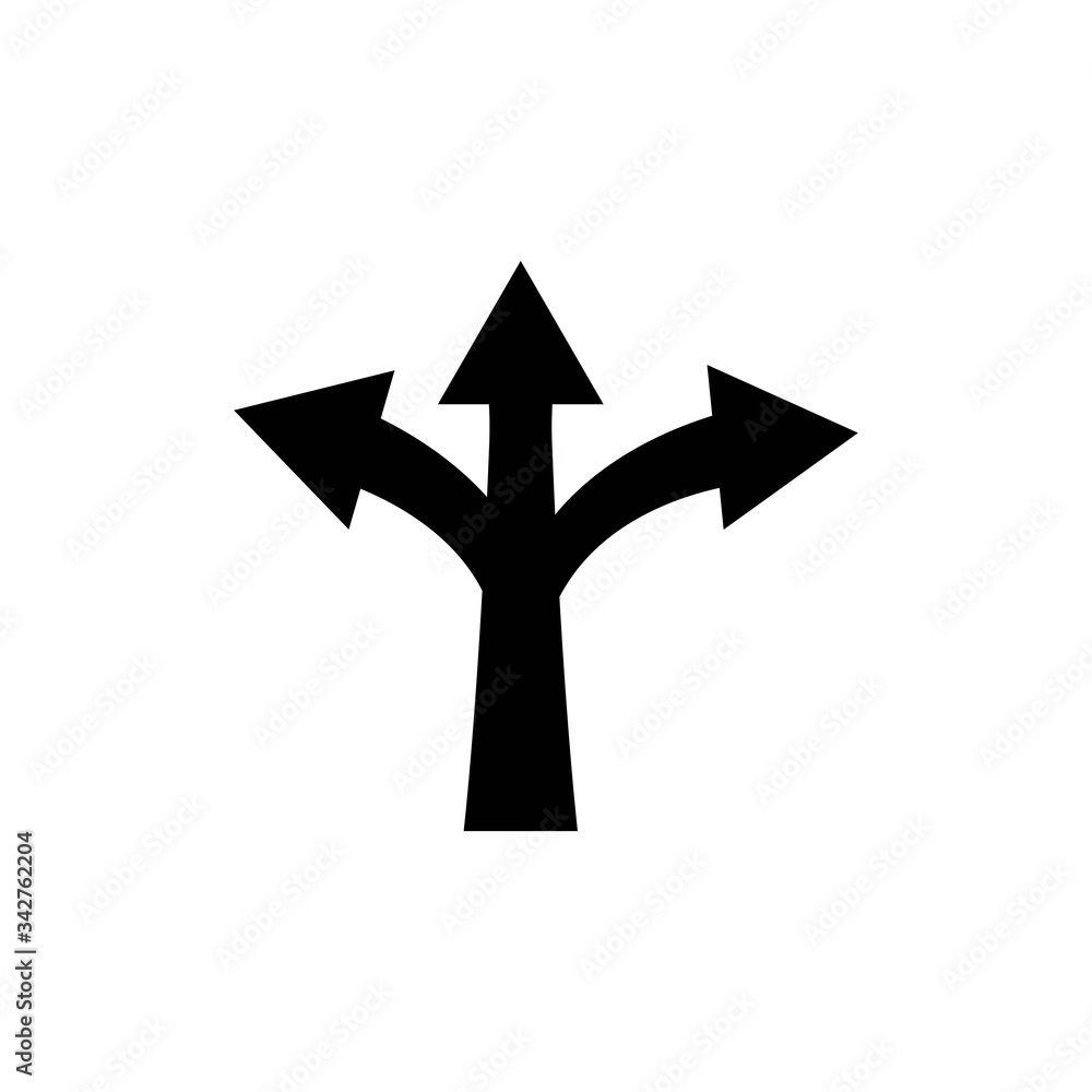 three way direction arrow sign.icon vector graphic design illustration three way direction arrow sign.icon vector graphic design illustration