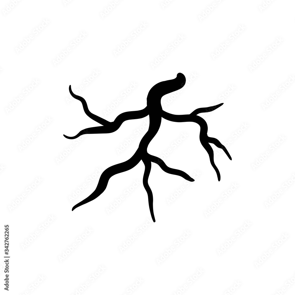 root silhouette vector graphic design illustration