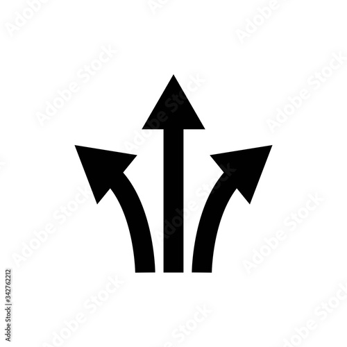 three way direction arrow sign.icon vector graphic design illustration