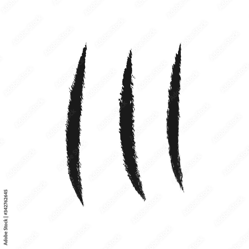 Claw scar scratch icon vector, claw scar scratch sign isolated on white Claw scar scratch icon vector, claw scar scratch sign isolated on white