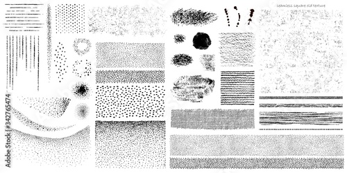 Big hand drawn set of grunge subtle texture, paint spots, stripe lines, dots, seamless, attritions, ink. Vector collection old texture, crafted elements for your design.