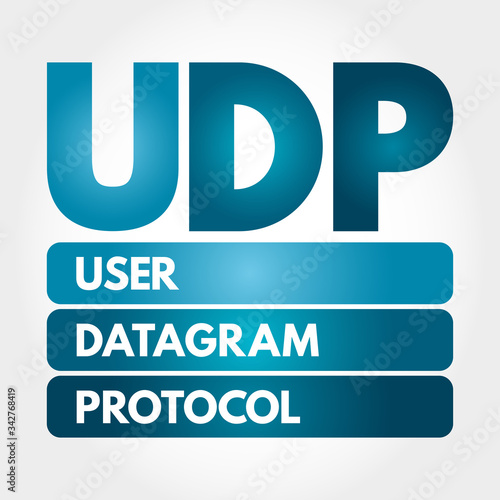 UDP - User Datagram Protocol acronym, technology concept background photo