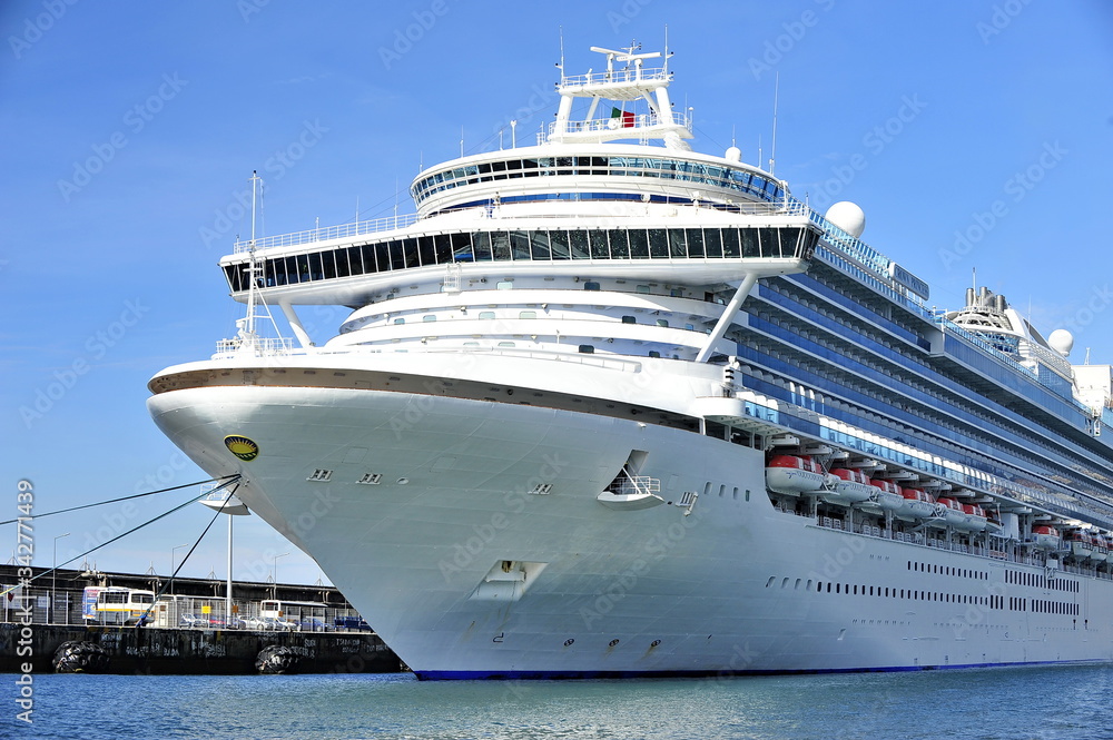 Cruise ship. Modern cruise liners allow tourists to see the most beautiful places in the world.