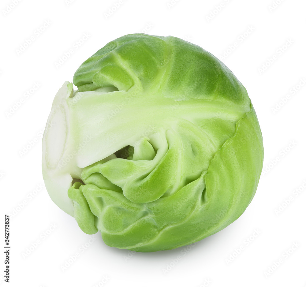 Obraz premium Brussels sprouts isolated on white background with clipping path and full depth of field