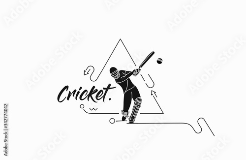Cricket banner batsman championship background. Use for cover, poster, template, brochure, decorated, flyer, banner.