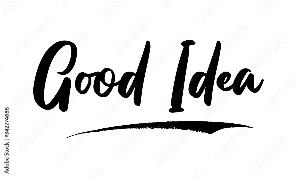 Good Idea Calligraphy Phrase, Lettering Inscription. Good Idea Calligraphy Phrase, Lettering Inscription.