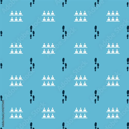 Set Footsteps and Jurors on seamless pattern. Vector