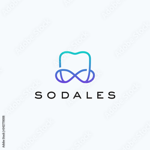 Abstract infinity dental logo design template