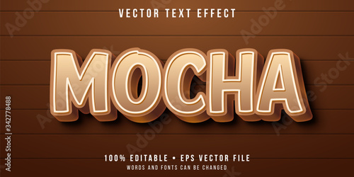 Editable text effect - mocha flavor style
