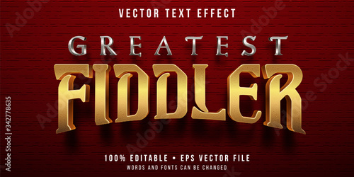 Editable text effect - golden fiddler style