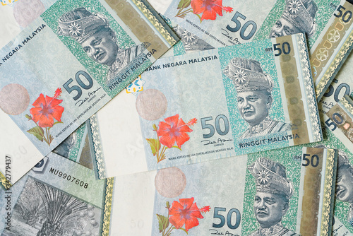 Bank Note Malaysia Ringgit RM50 Economy Investment Exchange Market Fortune photo