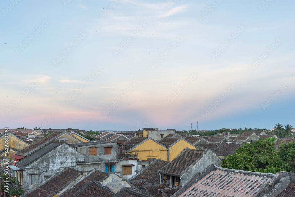 view of Hoi An ancient town, UNESCO world heritage, at Quang Nam province. Vietnam. Hoi An is one of the most popular destinations in Vietnam