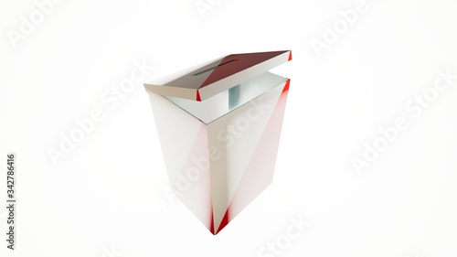 Skrzynia wyborcza, wybory, głosowanie, karty do głosowania, ilustracja w 3D