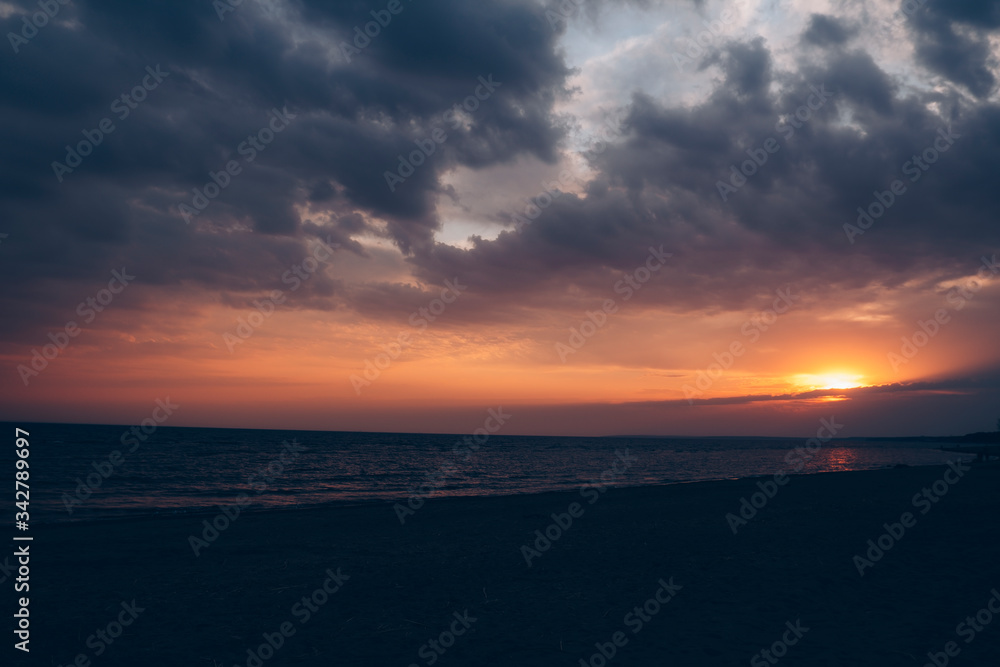 Sea sunset. Photo of sunset on the gulf of finland.