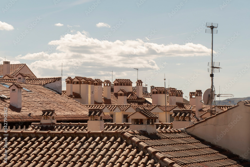 Roofs and chimneys in Spain
