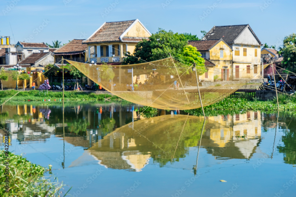 Obraz premium view of Hoi An ancient town, UNESCO world heritage, at Quang Nam province. Vietnam. Hoi An is one of the most popular destinations in Vietnam