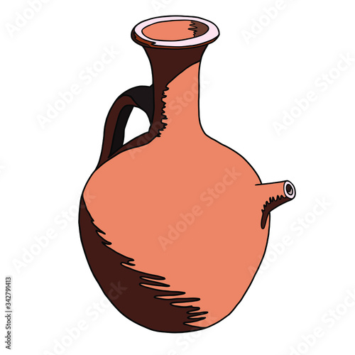 Lebanon: Vector Illustration of a traditional earthenware water jug.