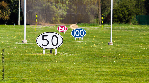 panneaux de distances du golf
