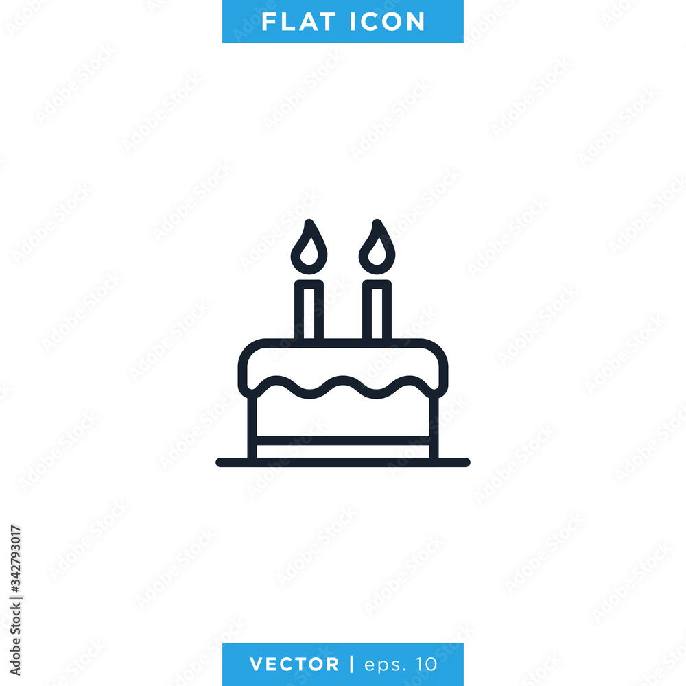 Birthday Cake Icon Vector Design Template Birthday Cake Icon Vector Design Template