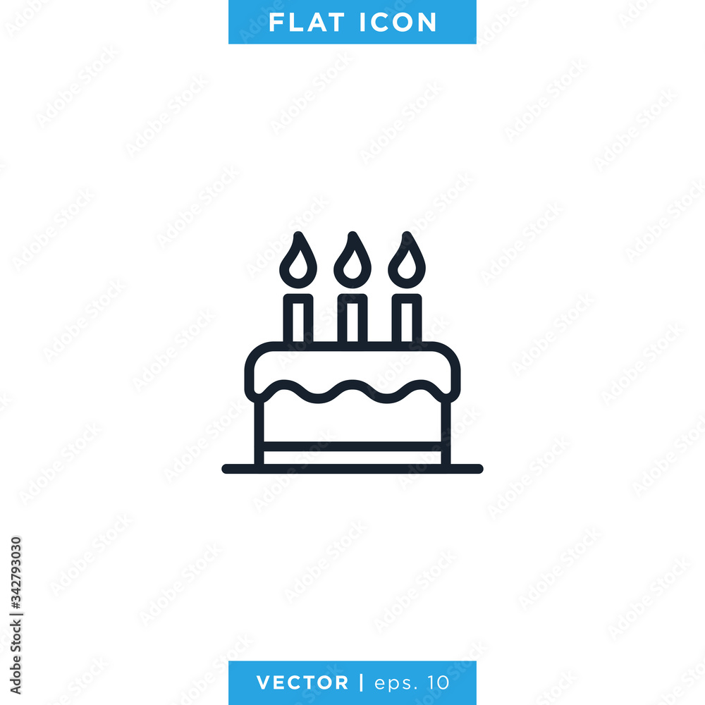 Birthday Cake Icon Vector Design Template Birthday Cake Icon Vector Design Template
