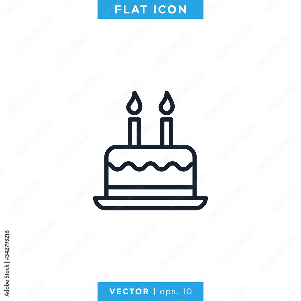 Birthday Cake Icon Vector Design Template Birthday Cake Icon Vector Design Template