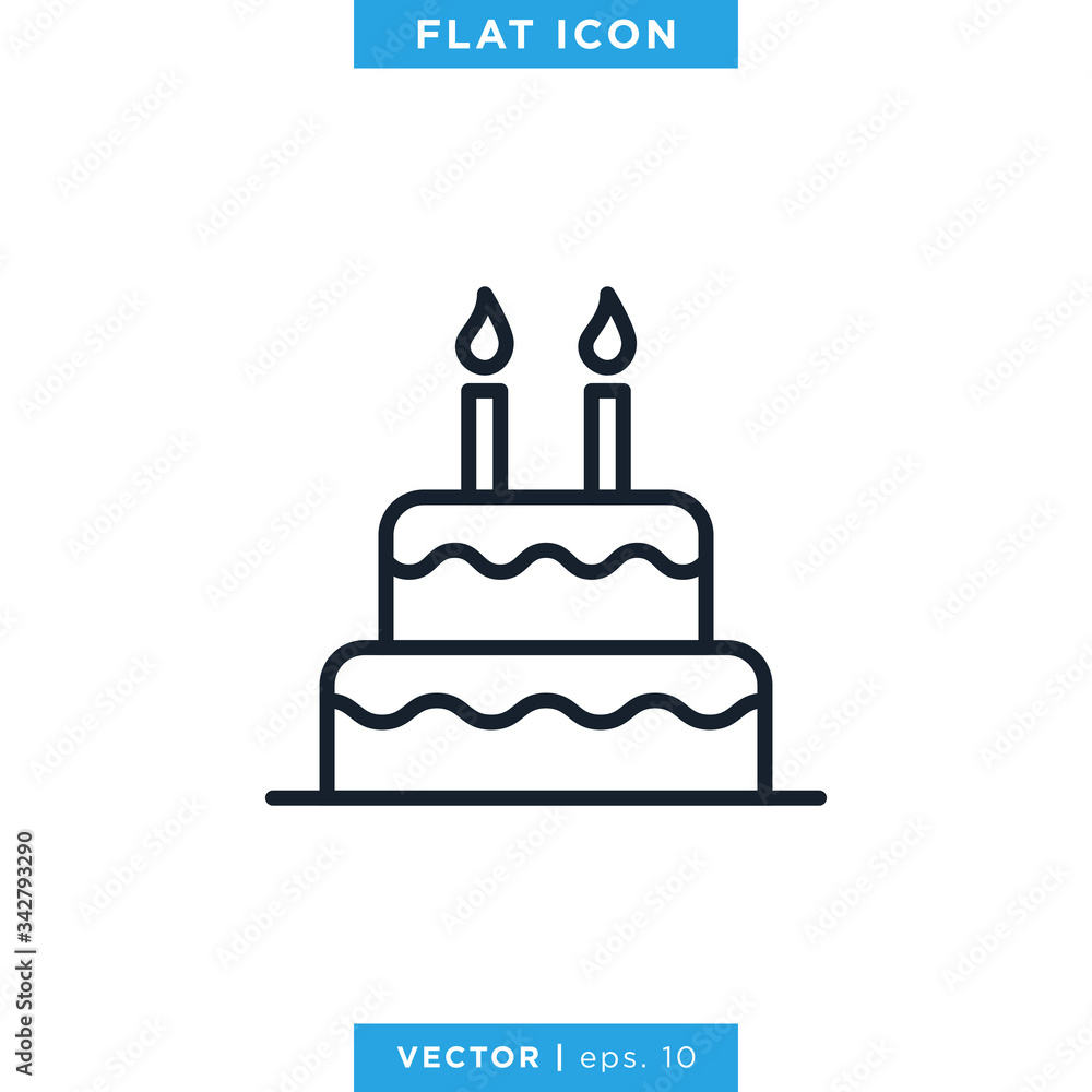 Birthday Cake Icon Vector Design Template Birthday Cake Icon Vector Design Template