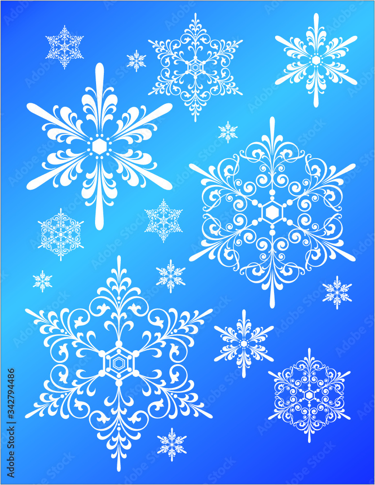 set of fantasy snowflakes set of fantasy snowflakes