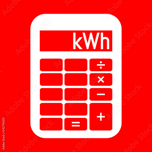 Calculator Kilowatt Hour. Calculate Vector Icon