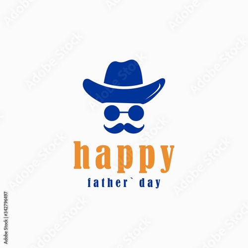 happy father`s day logo design vector illustration