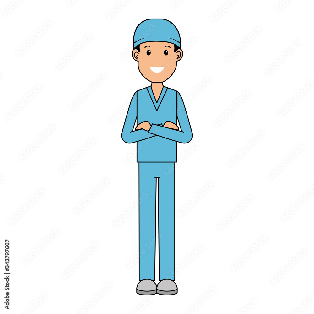 male paramedic avatar character icon vector illustration design